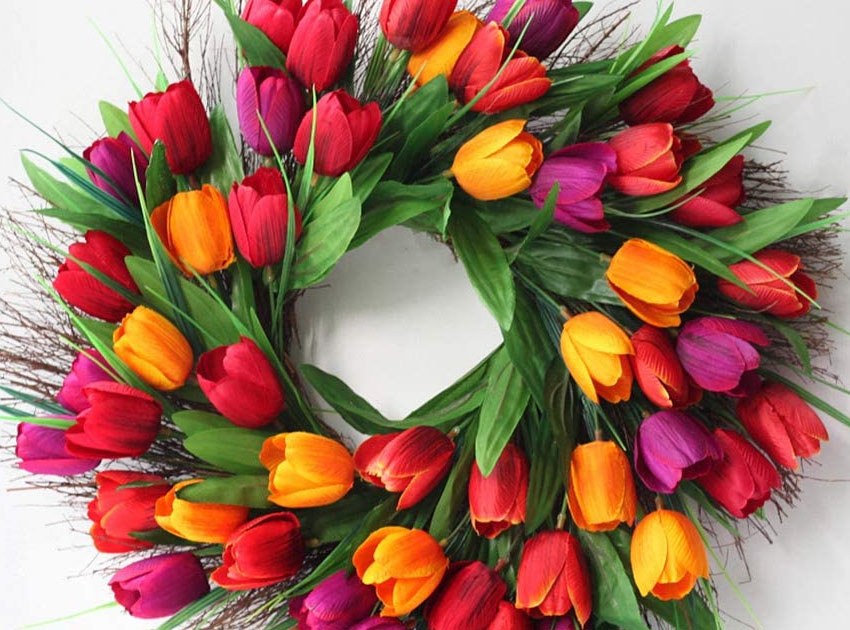 multi tulip wreaths